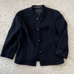 New Banana Republic coat cropped wool jacket mandarin black pockets 4 small